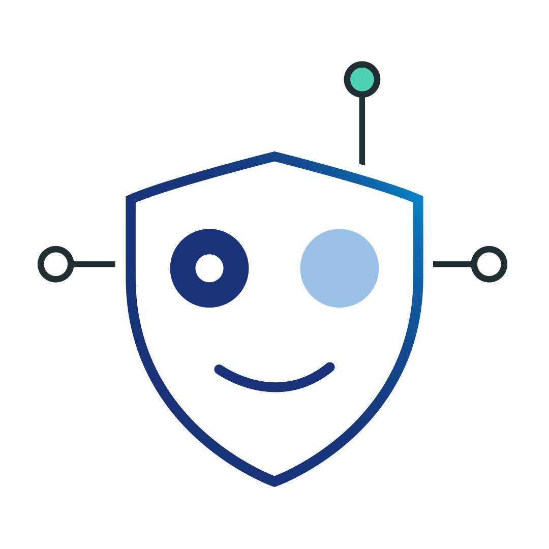 Animierter roboter-artiger Smiley, der lächelt