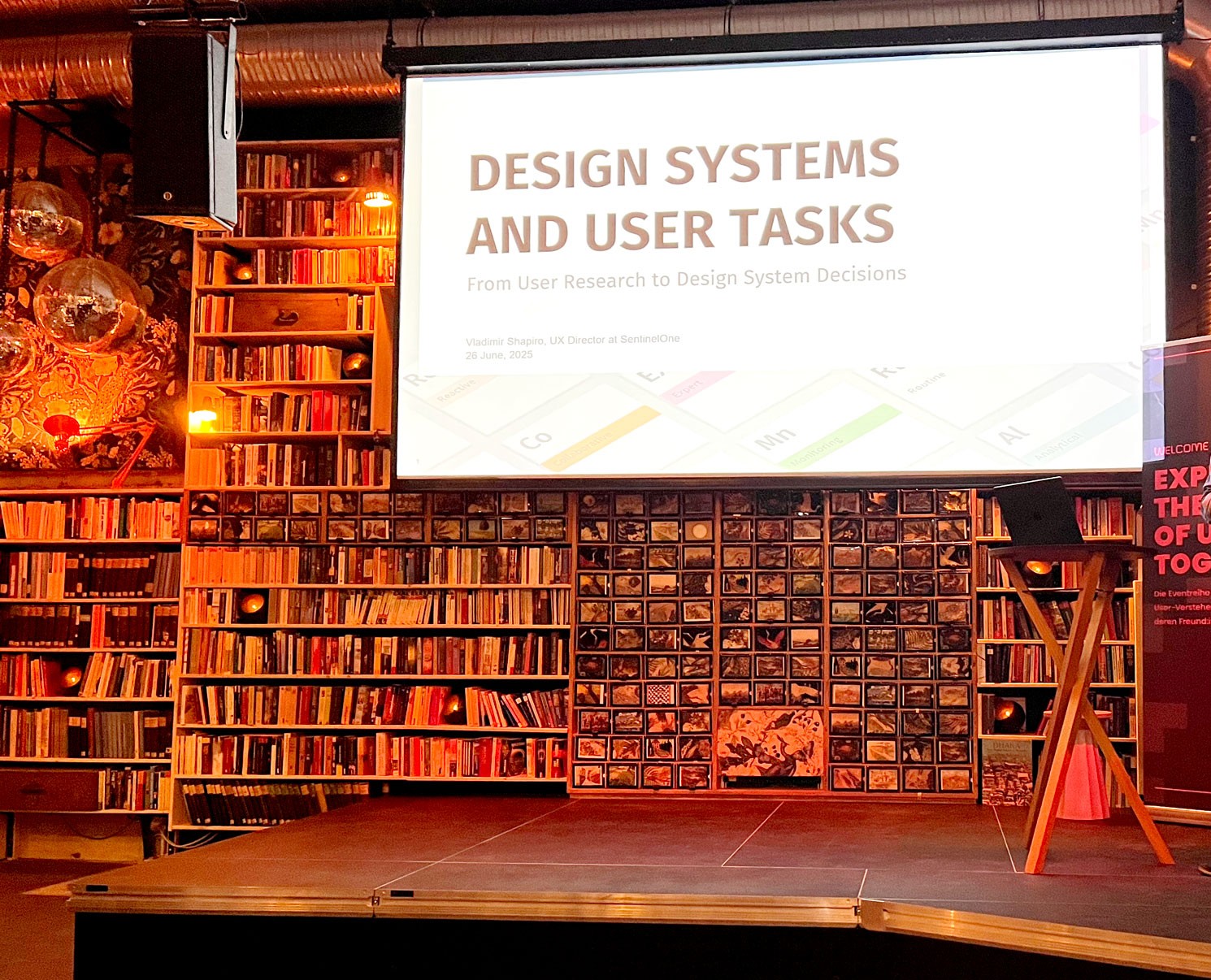 Startbild der Präsentation mit dem Titel "Design Systems and User Tasks".